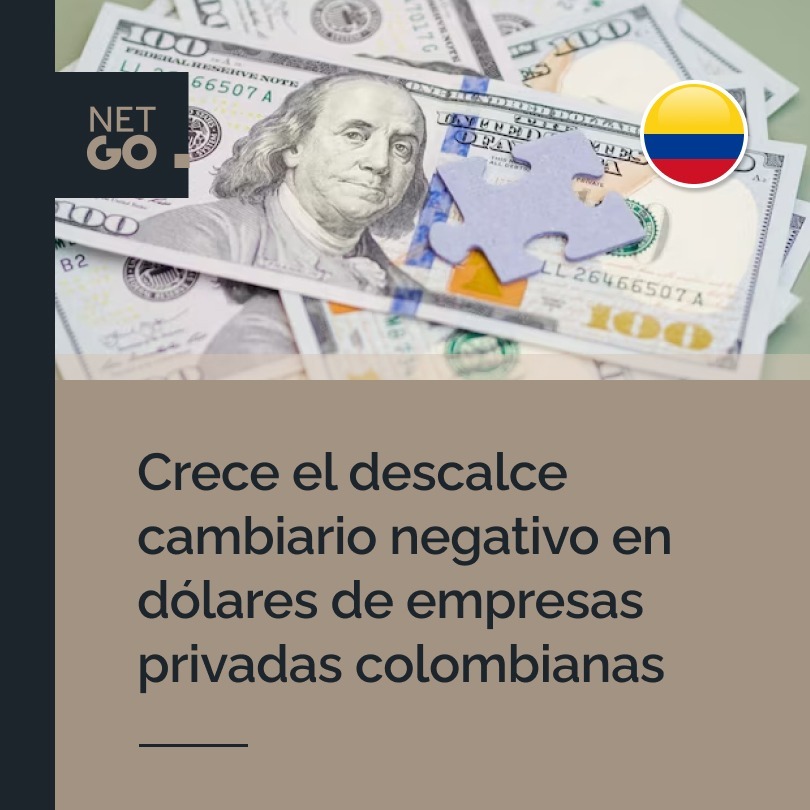 Crece el descalce cambiario negativo en dólares de empresas privadas colombianas